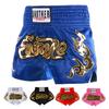 Боксерские шорты для тайского бокса, женские и мужские тренировочные шорты для кикбоксинга, широкий эластичный пояс с вышивкой, боксерские шорты