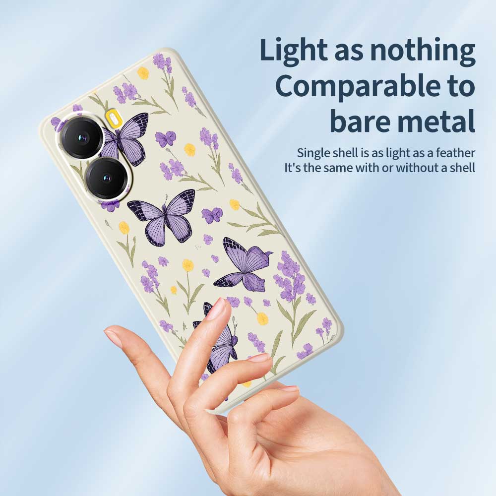 For Xiaomi Redmi Turbo 4 5G/Poco X7 Pro 5G Case Purple Butterflies Pattern Printing Straight Edge TPU Phone Back Cover