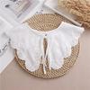 Lace Fake Collar Women Detachable Collars For Women False Collar Embroidery Floral Lolita Lapel Half Shirt Shawl Wrap Decoration