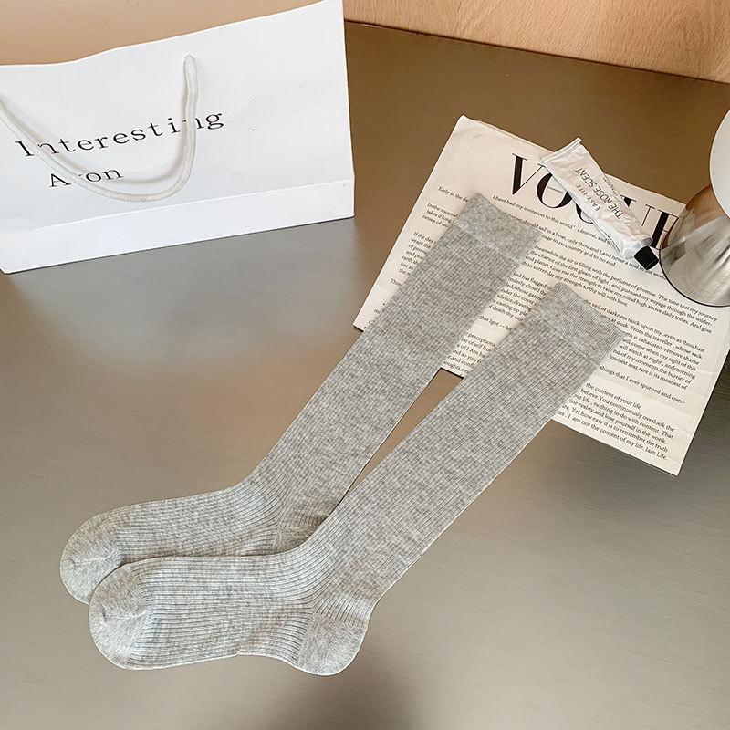 Women's White Ballet Style Ribbon Bow Calf Socks - 2025 Spring/Summer Trendy Thin Scrunch Socks