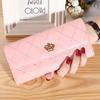 Women Lady Clutch Leather Plaid Hasp Wallet Long Length Card Holder Phone Bag Case Purse