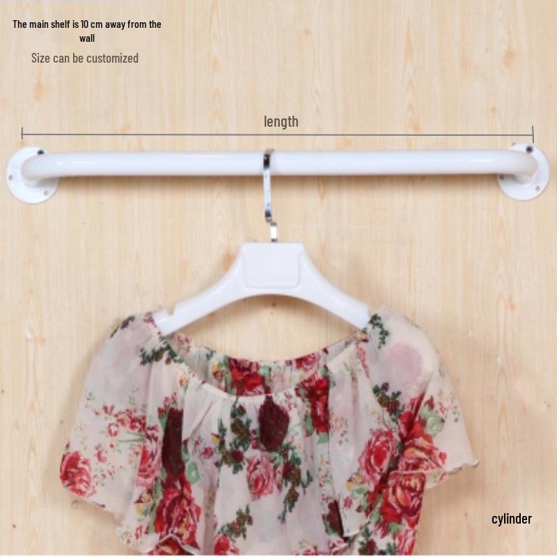 Gold Wall-Mounted Iron Display Stand & Clothes Hanging Rod