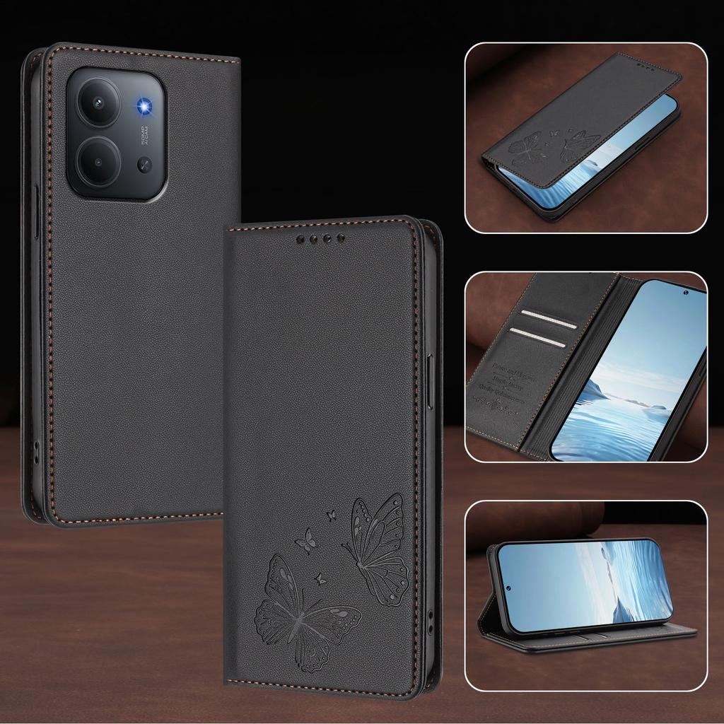 Кожаный чехол-бумажник с магнитной крышкой и слотом для карт для Xiaomi POCO C85 C71 C65 C61 C55 C51 C50 C40