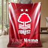 Nottingham Forest FC Custom Name Text Flannel Blanket Soccer Logo Personalized Fleece Throw Blanket Special Gift For Sofa Bedroom Home