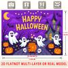 Party Backdrop Halloween Castle Purple Flat Ghosts Pumpkins Multi Layered Celebrations Event Backdrop Decoration Front Door Decor