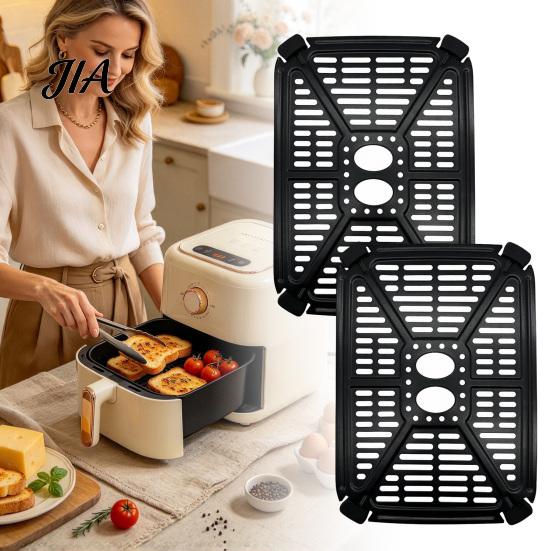 Air Fryer Grill Insert Rack Replacement for Holstein Housewares Dual Basket 4.4QT, Carbon Kitchen Cooking Gadgets Steel Non-Stick Crisper Plate