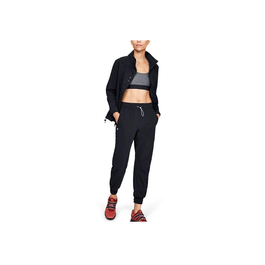 Under Armour Тренировочная водонепроницаемая дышащая свободная тканая куртка женская куртка черная 1351928-001