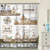 Farmhouse Bathroom Supplies Background Shower Curtain Rustic Watercolor Wood Planks Bathroom Home Decor High Quality Fabric