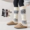 Носки в стиле Харадзюку с узором Fair Isle, однотонные, детские, длинные, вязаные, для ног, для девочек