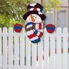 Yousheng Snowman Fence Peeker Christmas Decoration Funny Wooden Christmas Fence Ornament Cute Snowman Peeking Yard Sign for Garden Courtyard Wall