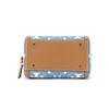 TORY BURCH Tang Libaiqi T Monogram zipper closure, fabric cow leather, barrel bag shoulder crossbody handbag, mini 159640-960-Denim blue and brown