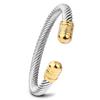 New Titanium Steel Trendy Personalized Twist Steel Wire Opening Adjustable Gold and Silver All-Match Bracelet