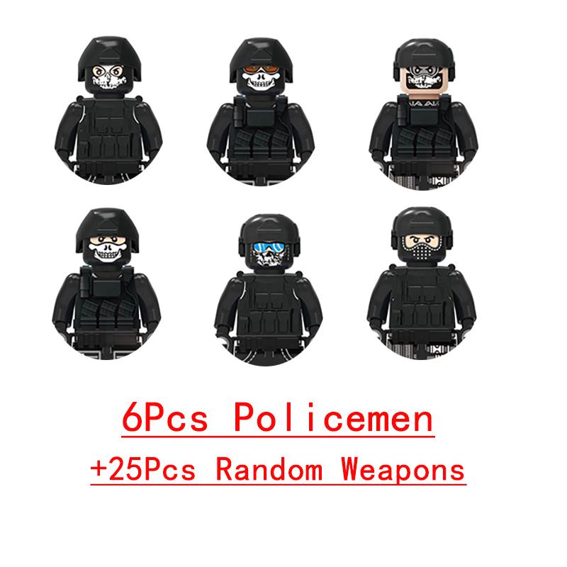 Военная Модель Бронированный Автомобиль SWAT Машина Оружие Армейский Солдат Полиция Бандит Пулемет Строительные Блоки Фигурка Кирпичные Игрушки
