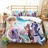 Genshin Impact Bedding Set Duvet Cover Sheet Printed Bed Set Pillowcase Bed Full Queen King Size Comforter Bedroom