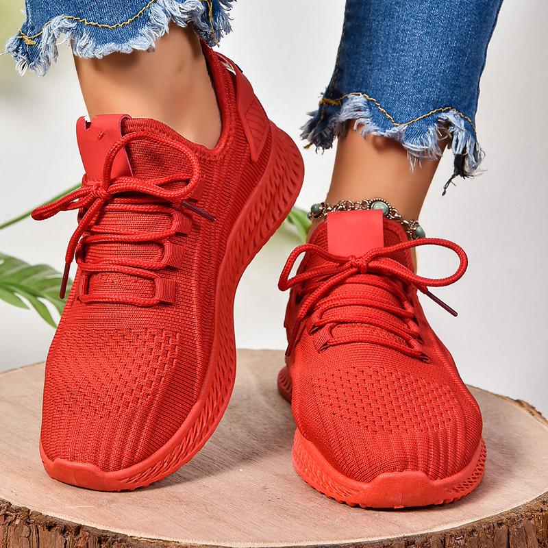 Весенняя и осенняя обувь больших размеров, удобная женская обувь и спортивная обувь, дышащая обувь Fly Woven