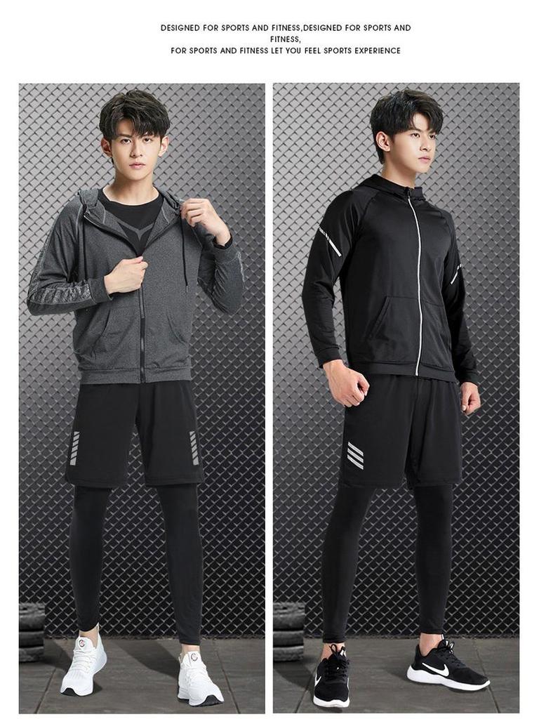 Men's Winter Thermal Quick-Dry Running Suit - Velvet Lined, High Elastic Fitness Tights