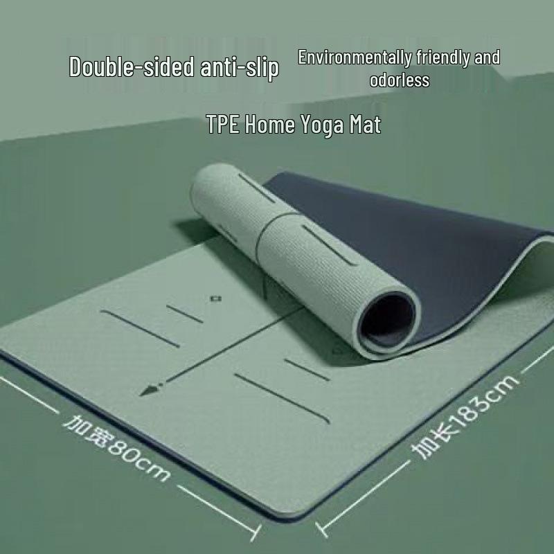 Экологичный нескользящий коврик для йоги: Звукоизолирующий и амортизирующий фитнес-коврик для использования в помещении.
