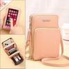 Mobile Phone Bag with Transparent Screen-touching Window Sling Bag Multi Compartments Faux