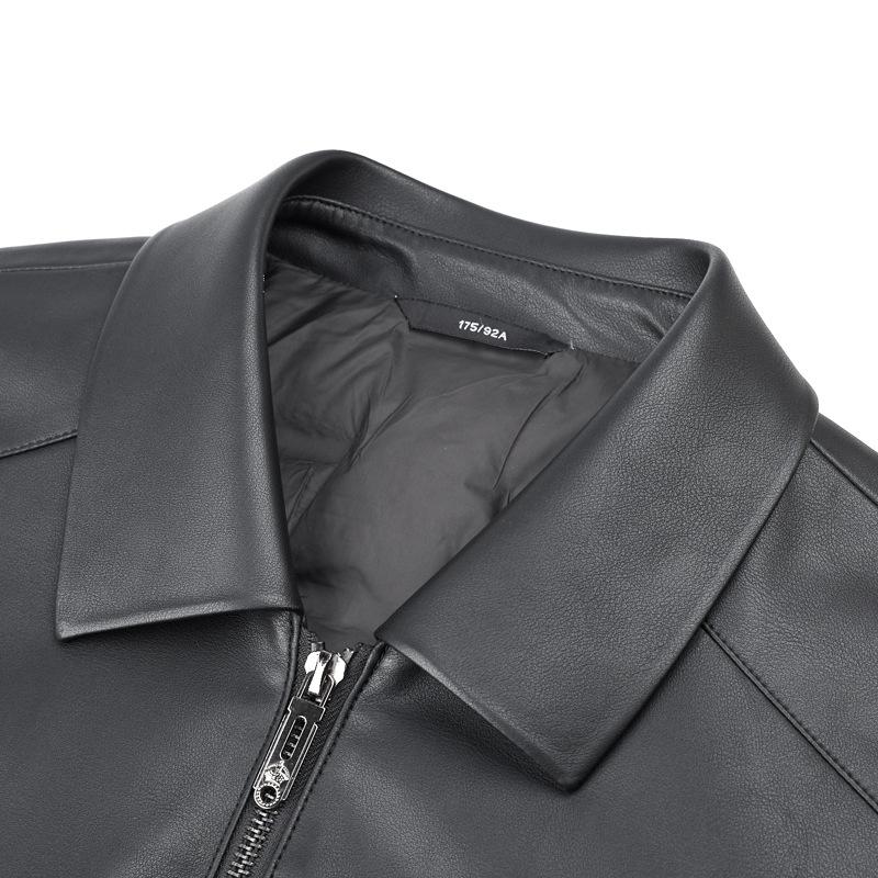 Новая зимняя кожаная куртка-пуховик мужская модная тонкая 90% белая утиная пуховая мужская стираная куртка из искусственной кожи