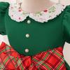 Девочки с большим бантом на рождественскую карнавальную вечеринку платье детское винтажное зеленое Санта-Клаус подарок для девочки молодая красная решетка принцесса новое платье
