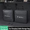 RYXA9 Leather Car Charging Cable Storage Box New Energy Charger Portable Bag For Alfa Romeo 4C 159 166 Spider Giulia Giulietta 156 GT