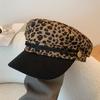 Панк Берет с леопардовым принтом Сексуальная кепка с плоским верхом Ретро Берет Y2k для женщин