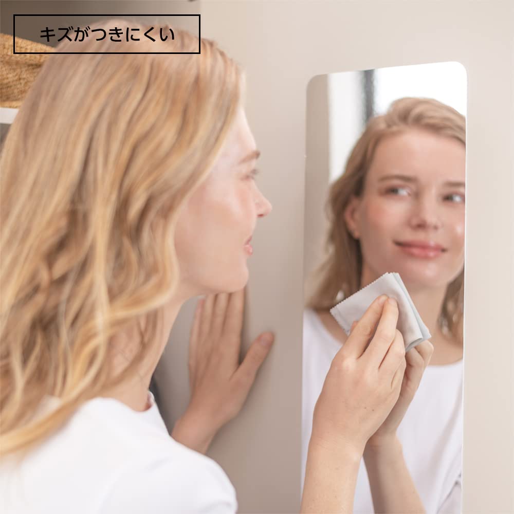 A Mirror That Break Even If A Safe and Secure Resin A Sticker Type That Can Be Stuck and Peeled Made In Wall-mounted Won't Dropped. Mirror. Off.