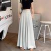 Корейский стиль 2024 Широкие женские юбки-брюки: Супер свободный летний повседневный драпированный дизайн Swing