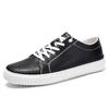 Outdoor Mens Lace-Up Sneakers Classic Mens Fashion Skate Shoe Genuine Leather Men Casual Shoes Mens Comfortable Walking Footwear
