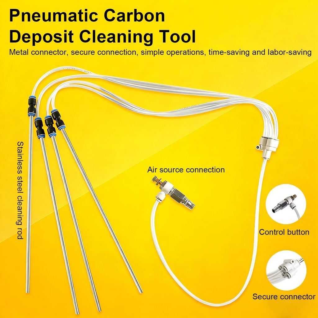 Pneumatic Pulse Cleaner Cleaning Removal Anti-Slip Pneumatic Brush Tool for Vehicle Maintenance Garage Combustion Chamber