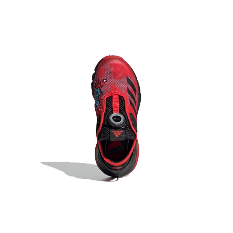 Человек-паук x Adidas Activefle Boa K Устойчивые к истиранию Низкие детские кроссовки для бега Красный Черный Детские FV4195