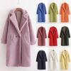 Women Fashion And Winter Loose Medium Long Windbreaker Lamb Coat