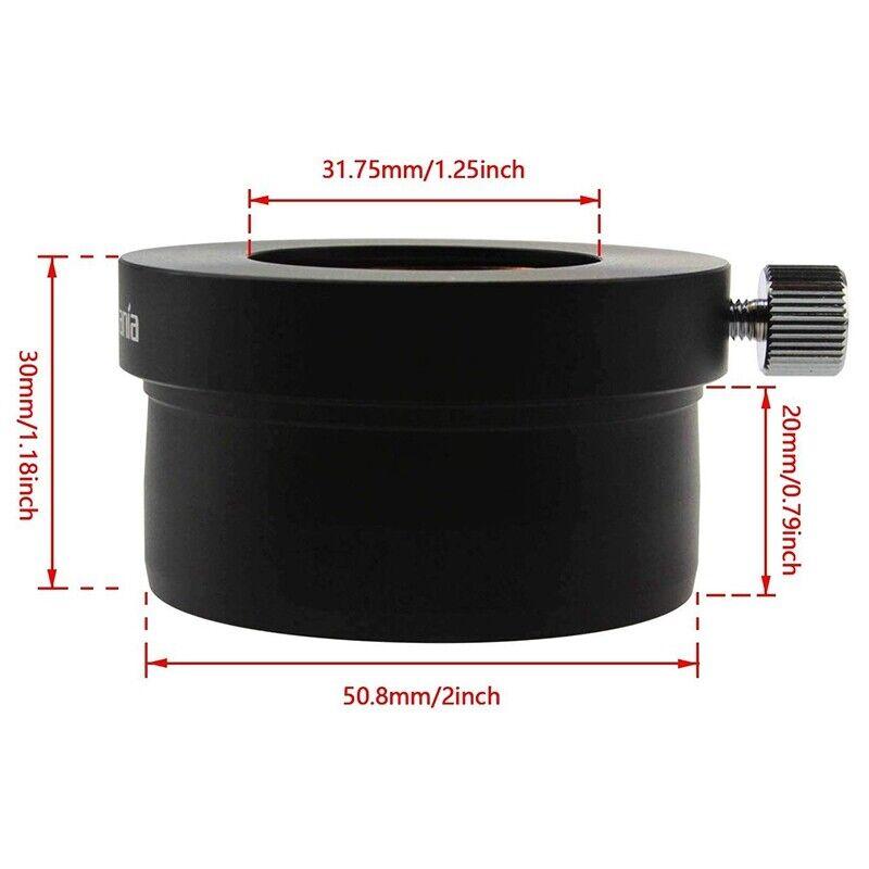 Адаптер для крепления окуляра телескопа от 2 до 1,25 дюйма, черный металлический адаптер для аксессуаров