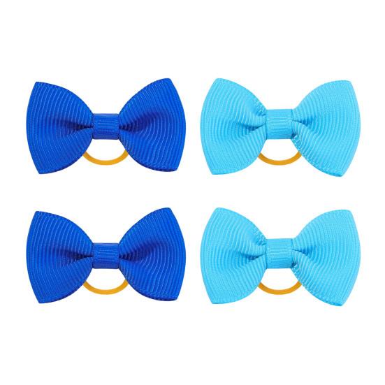Puppy Dog Hair Bows with Rubber Bands Handmade Small Bowknot Dog Hair Accessories Pet Grooming Supplies