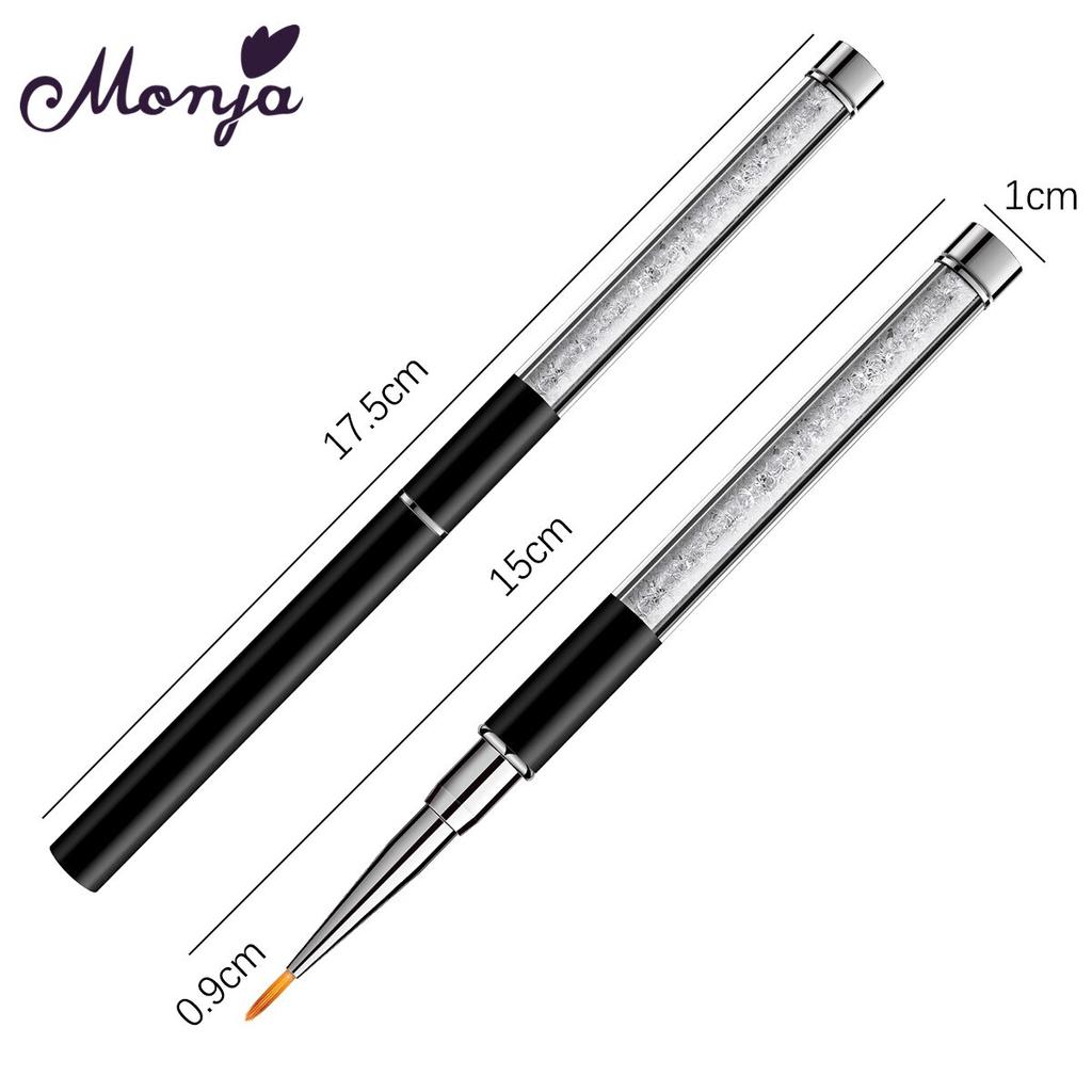 monja Ручка со стразами, многофункциональная кисть для рисования ногтей, полоски, линии, цветы, гель для ногтей, ручка для рисования, маникюрный инструмент