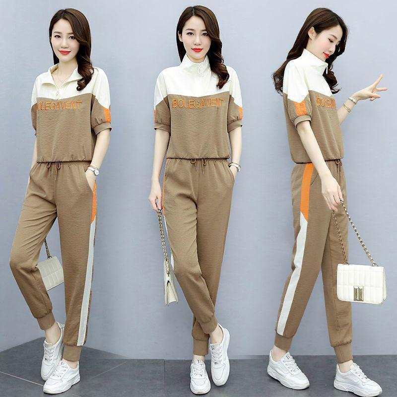 Summer 2025 Women's Trendy Sporty Two-Piece Jogger Set: Age-Reducing & Stylish Casual Wear