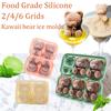 2/4/6 Grids Kawaii Bear Silicone Ice Cube Making Molds Summer Relieve the Heat Ice Cube Trays Mold To Make DIY Drink Ice Coffee
