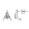 Серебряные серьги-гвоздики Silvere Glam S925 простые, изысканные и маленькие V-образные из муассанита, уникальный и универсальный серебряный аксессуар для ушей