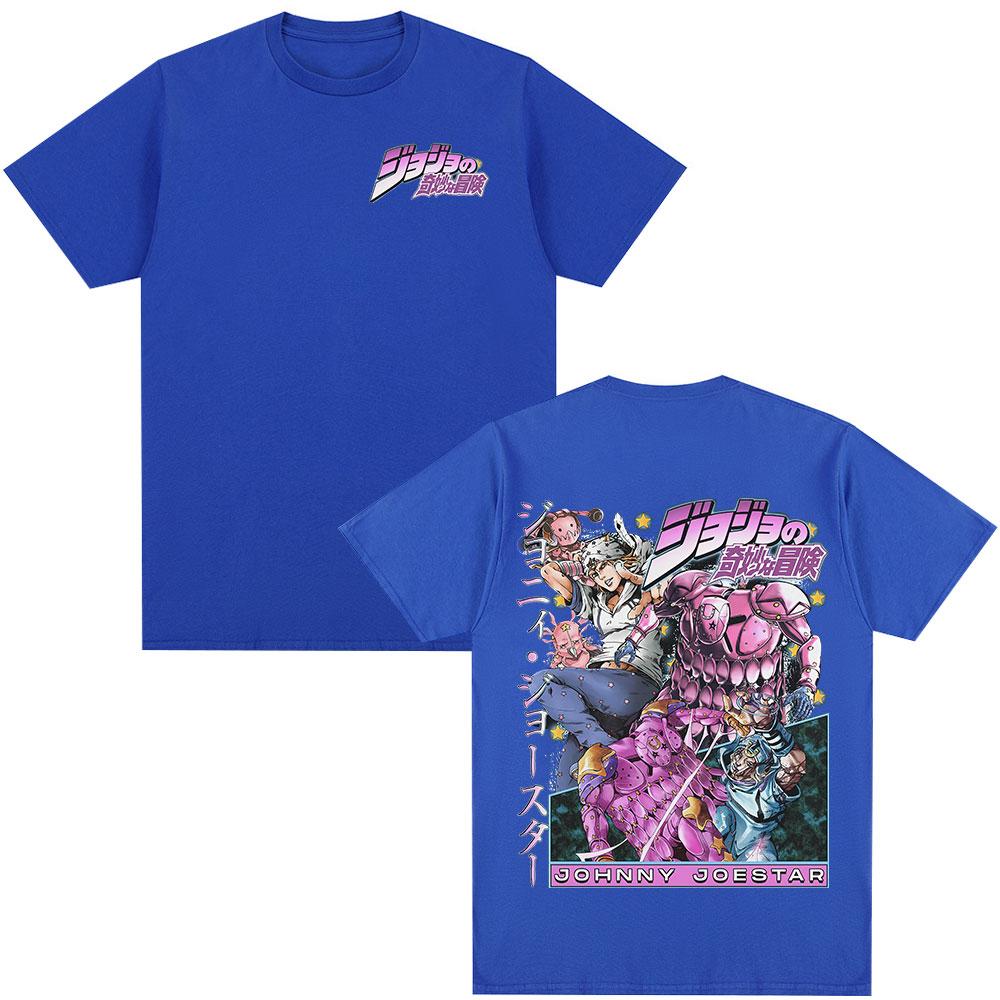 Аниме JoJo's Bizarre Adventure Футболка STEEL BALL RUN Джонни Джостар Манга Футболки Мужские Женские Хлопок Повседневная Короткий Рукав Футболка