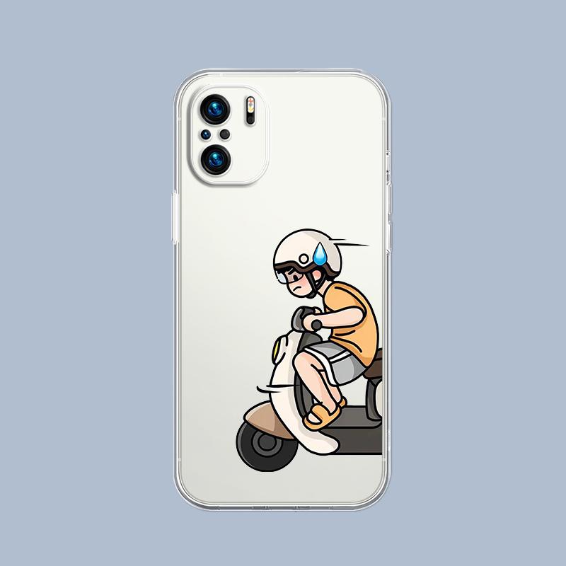 Милый мультяшный пара Электромобиль Чехол для телефона Для Xiaomi Redmi Note 15 14 5G 13 12 10 11 Pro Plus 4G 14C 13C 12C Прозрачный Подарок Обложка