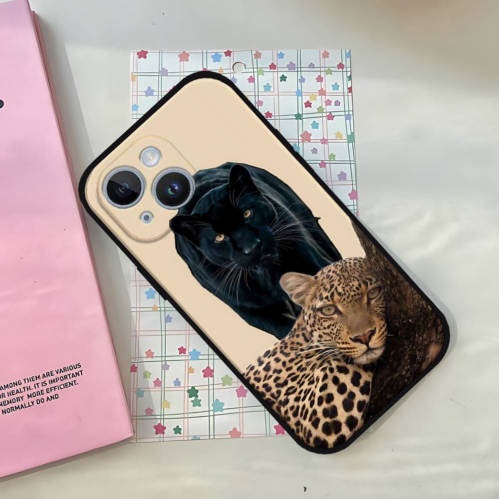 Чехол для телефона «Свирепый леопард» F-Ferocious Leopard для iPhone 1716 15 14 13 Pro Max 11 12 Mini X Xs XR Черный силиконовый чехол