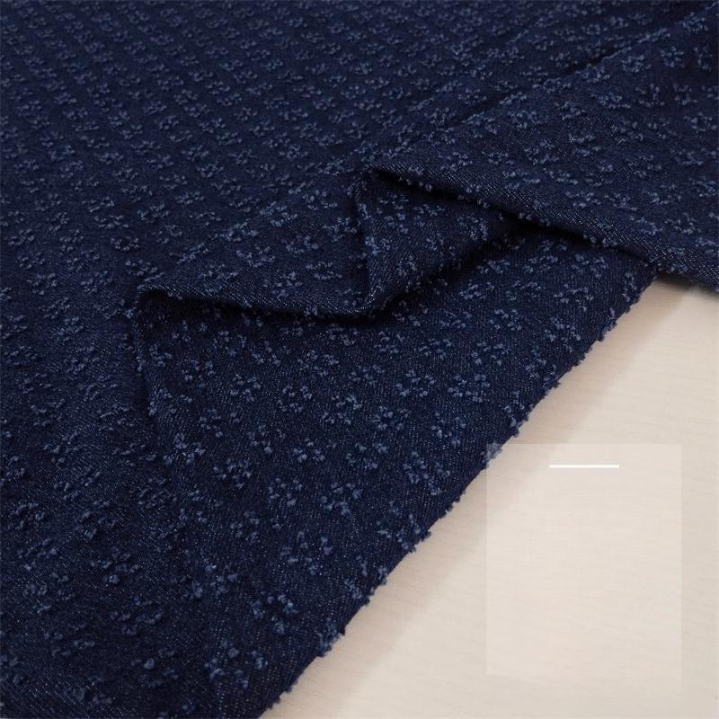 Washed Pure Cotton Denim Jacquard Fabric Vintage Crochet for Diy Sewing Jacket Shirt Dress Clothing Design Fabrics Cloth