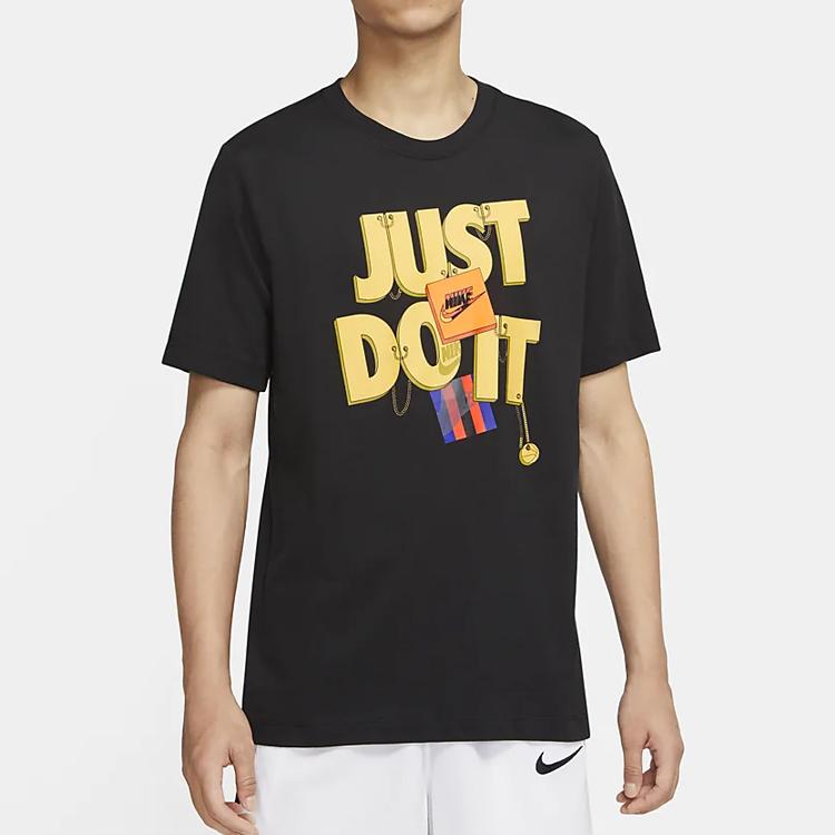 Nike Dri-Fit Just Do It Футболка с короткими рукавами и графическим принтом Мужские топы Черные CV1076-010