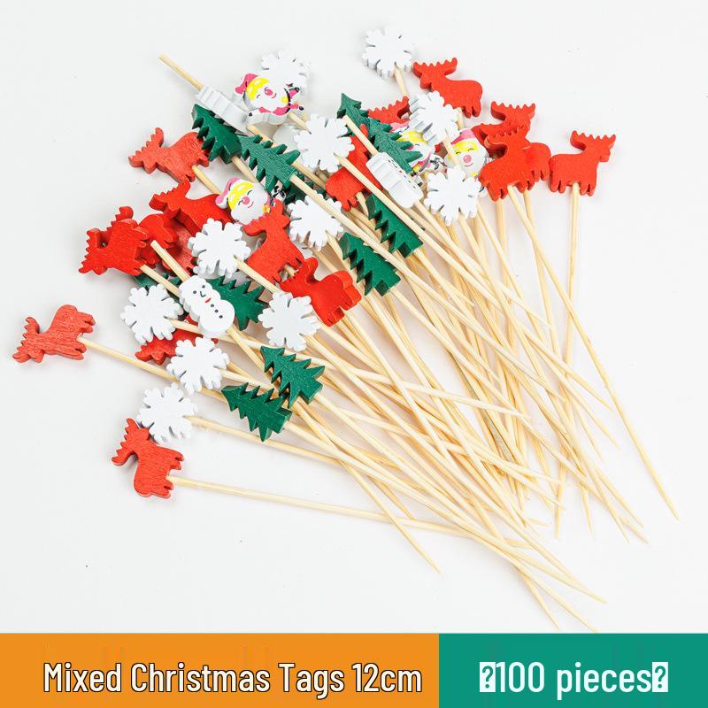 Разноцветные бамбуковые вилочки для фруктов и шпажки для коктейлей - Декоративные и одноразовые для выпечки и мероприятий