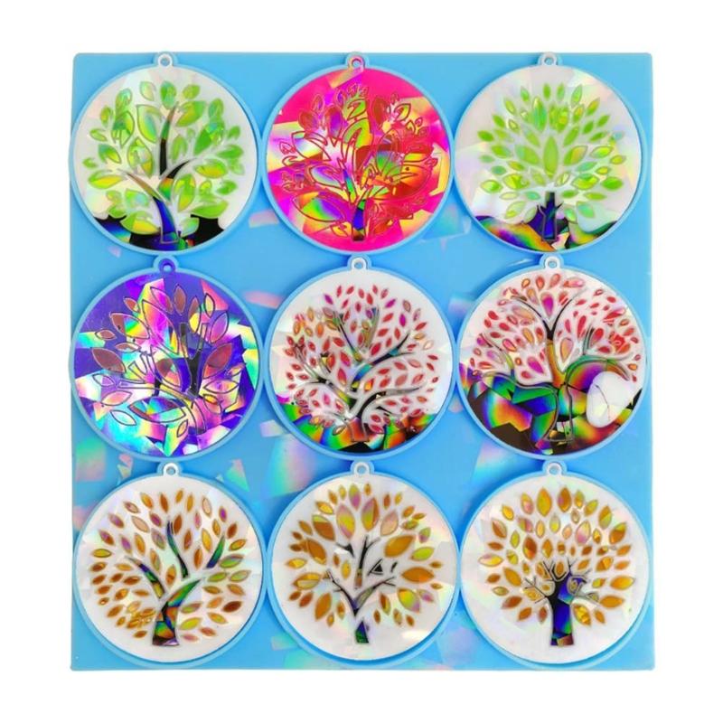 Life Tree Pattern Silicone Mold Holographic Resin Mold DIY Keychain Jewelry Ornament Pendant Tool Crafts Making Supplies