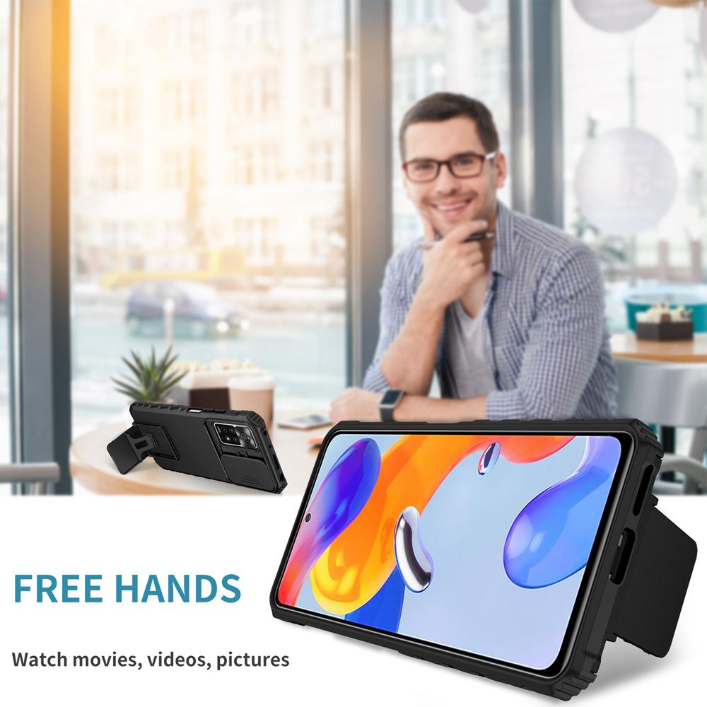 Keysion Case Shockproof For Redmi Note 11 11s 11 Pro 5g 10 Push Pull Camera Protection Live Stand Phone Cover For Xiaomi 11t Pro