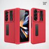 Применимо к чехлу для мобильного телефона Samsung zfold1, чехол с клетчатой петлей для складного экрана, встроенное окно-пленка, толкающая подставка, защитная крышка