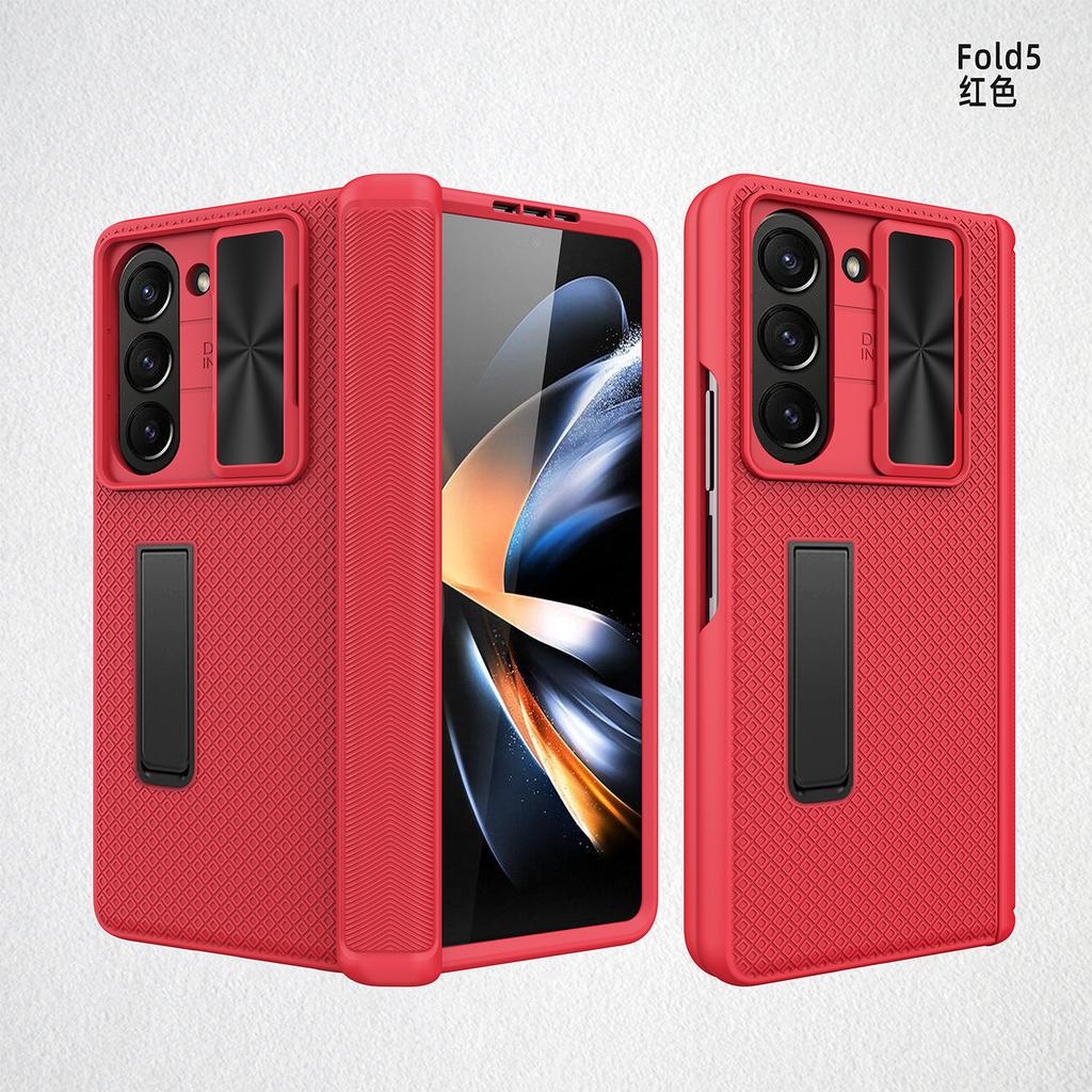 Применимо к чехлу для мобильного телефона Samsung zfold1, чехол с клетчатой петлей для складного экрана, встроенное окно-пленка, толкающая подставка, защитная крышка
