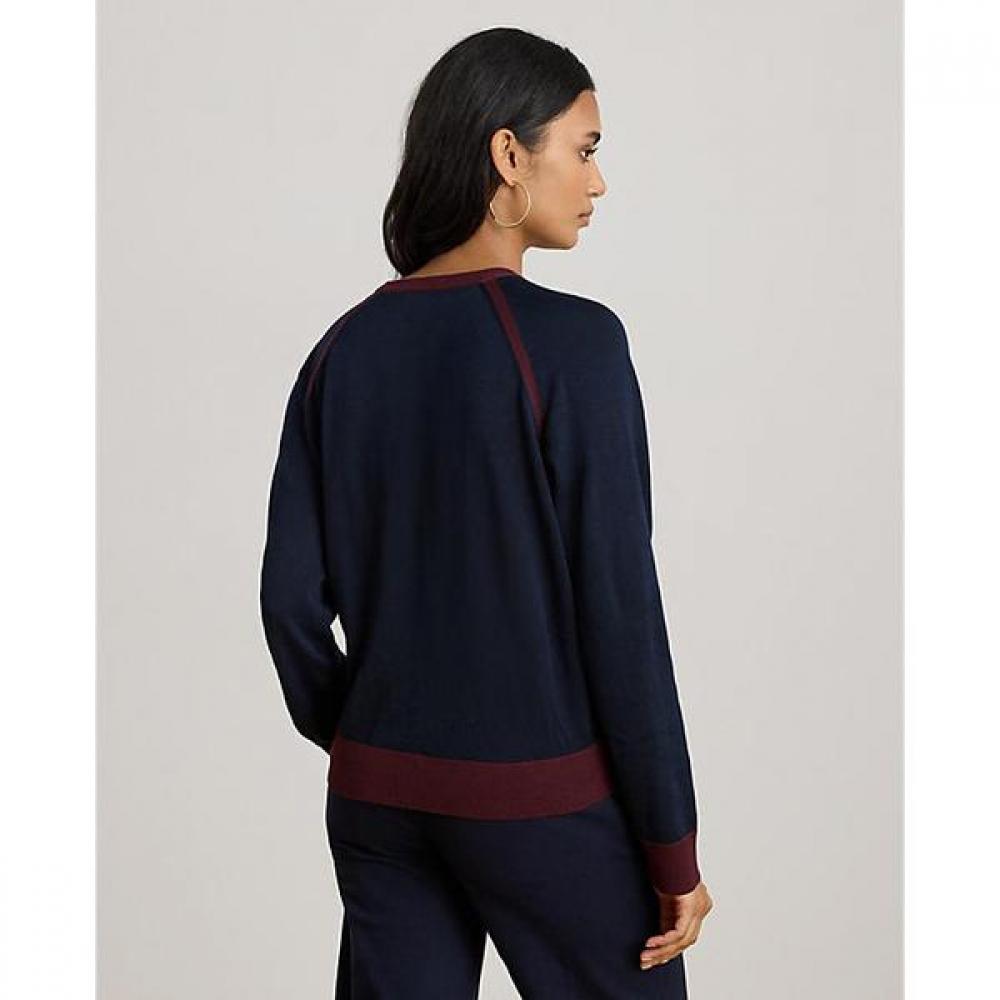 Lauren Ralph Lauren Equestrian Print Cotton Blend Sweater Wmlrswes6820