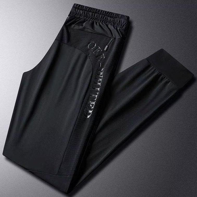 Летние мужские брюки Ice Silk 2023 года: Легкая, быстросохнущая, дышащая, с модным принтом, повседневная спортивная одежда